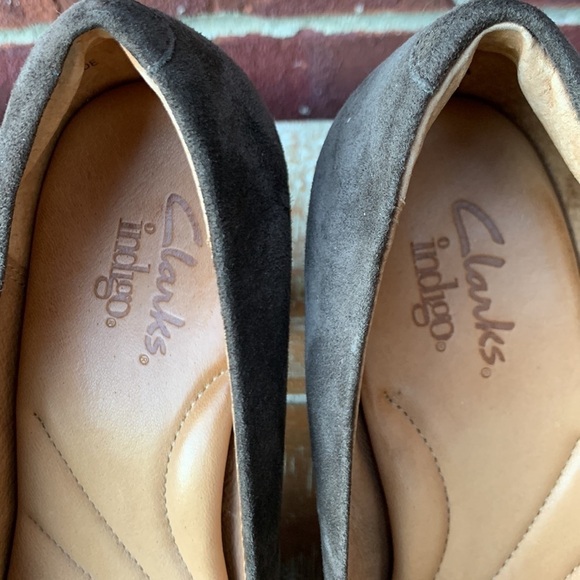 Clarks Indigo Chocolate Brown Suede Leather Heels - Picture 4 of 9